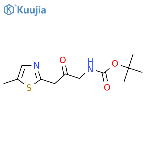 tert-butyl N-[3-(5-methyl-1,3-thiazol-2-yl)-2-oxopropyl]carbamate structure