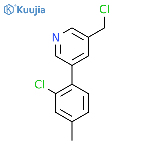3-(2-Chloro-4-methylphenyl)-5-(chloromethyl)pyridine structure