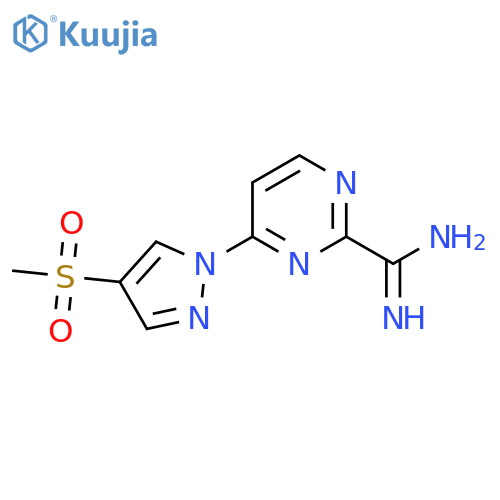 4-(4-methanesulfonyl-1H-pyrazol-1-yl)pyrimidine-2-carboximidamide structure