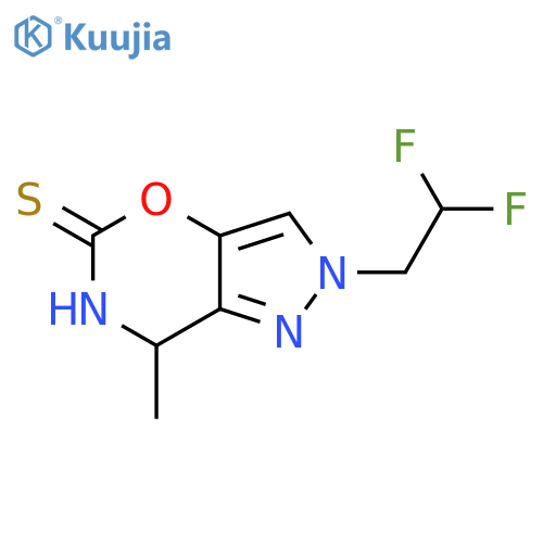 2-(2,2-difluoroethyl)-7-methyl-2H,5H,6H,7H-pyrazolo[3,4-e][1,3]oxazine-5-thione structure