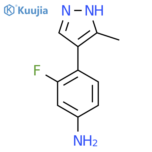3-fluoro-4-(3-methyl-1H-pyrazol-4-yl)aniline structure