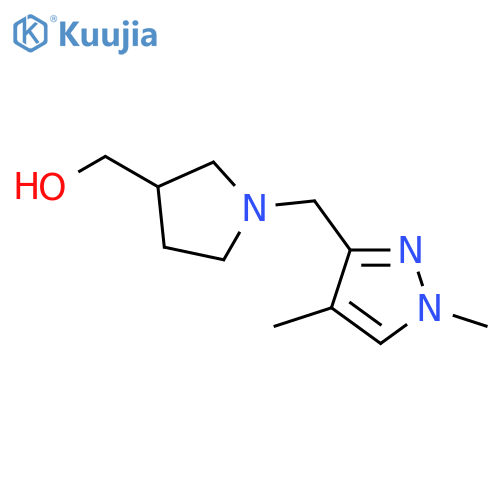 3-Pyrrolidinemethanol, 1-[(1,4-dimethyl-1H-pyrazol-3-yl)methyl]- structure