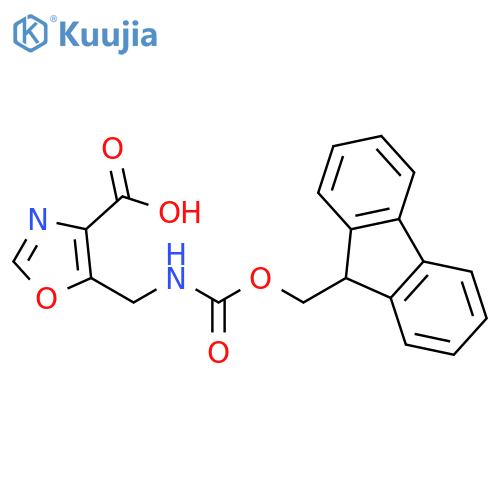 5-[({[(9H-fluoren-9-yl)methoxy]carbonyl}amino)methyl]-1,3-oxazole-4-carboxylic acid structure