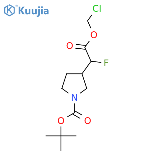 3-Pyrrolidineacetic acid, 1-[(1,1-dimethylethoxy)carbonyl]-α-fluoro-, chloromethyl ester structure