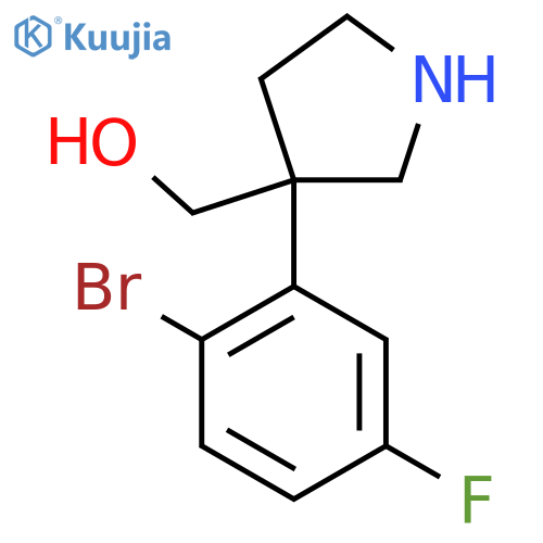 3-Pyrrolidinemethanol, 3-(2-bromo-5-fluorophenyl)- structure