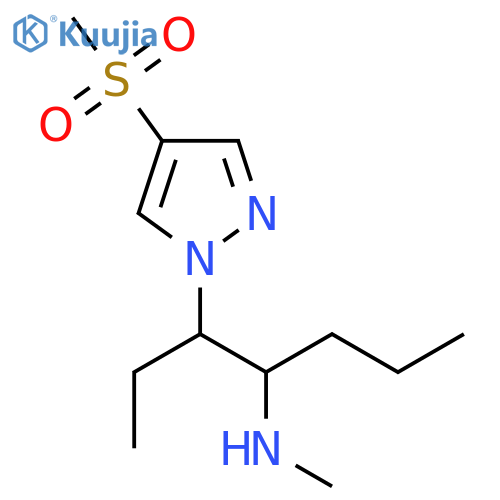 3-(4-methanesulfonyl-1H-pyrazol-1-yl)heptan-4-yl(methyl)amine structure