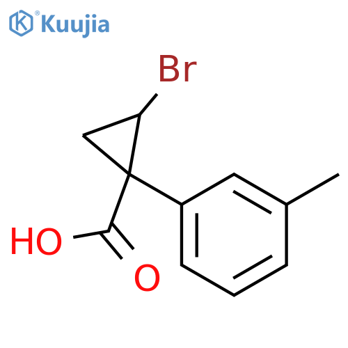 Cyclopropanecarboxylic acid, 2-bromo-1-(3-methylphenyl)- structure