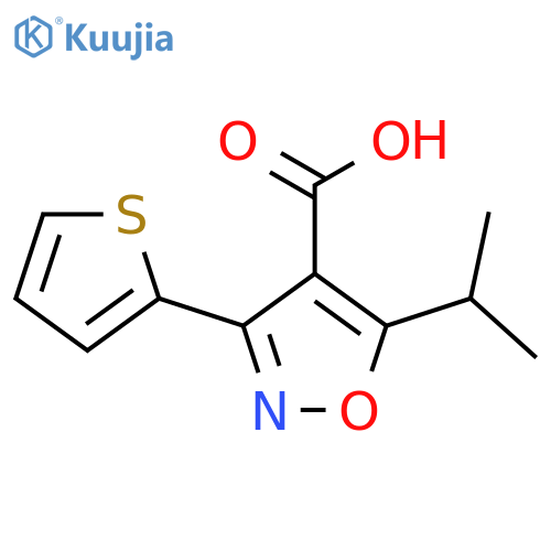 5-(Propan-2-yl)-3-(thiophen-2-yl)-1,2-oxazole-4-carboxylic acid structure