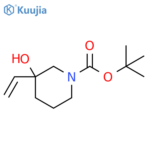 1-Piperidinecarboxylic acid, 3-ethenyl-3-hydroxy-, 1,1-dimethylethyl ester structure