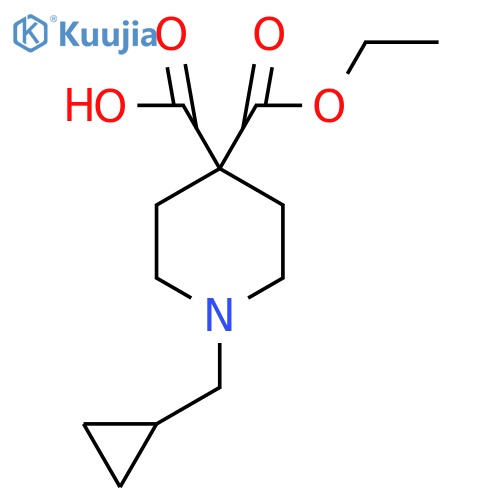 1-(cyclopropylmethyl)-4-(ethoxycarbonyl)piperidine-4-carboxylic acid structure