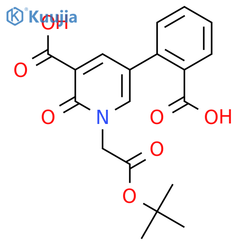 1-[2-(Tert-butoxy)-2-oxoethyl]-5-(2-carboxyphenyl)-2-oxo-1,2-dihydropyridine-3-carboxylic acid structure