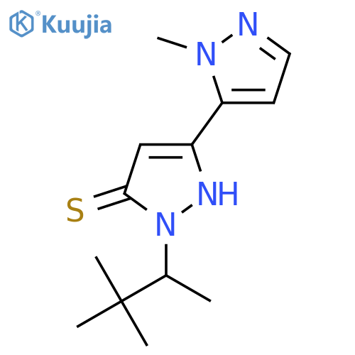1-(3,3-dimethylbutan-2-yl)-3-(1-methyl-1H-pyrazol-5-yl)-1H-pyrazole-5-thiol structure