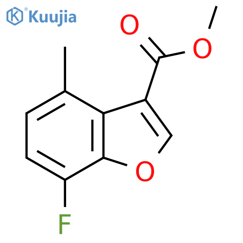 3-Benzofurancarboxylic acid, 7-fluoro-4-methyl-, methyl ester structure