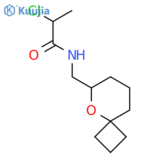 2-chloro-N-({5-oxaspiro[3.5]nonan-6-yl}methyl)propanamide structure