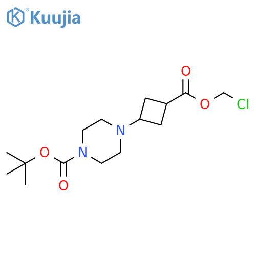 1-Piperazinecarboxylic acid, 4-[3-[(chloromethoxy)carbonyl]cyclobutyl]-, 1,1-dimethylethyl ester structure