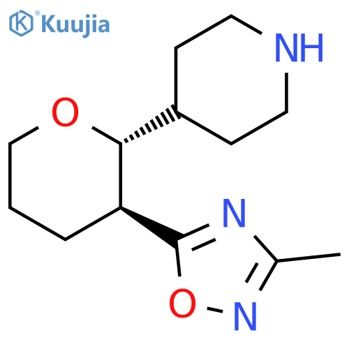 rac-4-[(2R,3S)-3-(3-methyl-1,2,4-oxadiazol-5-yl)oxan-2-yl]piperidine, trans structure