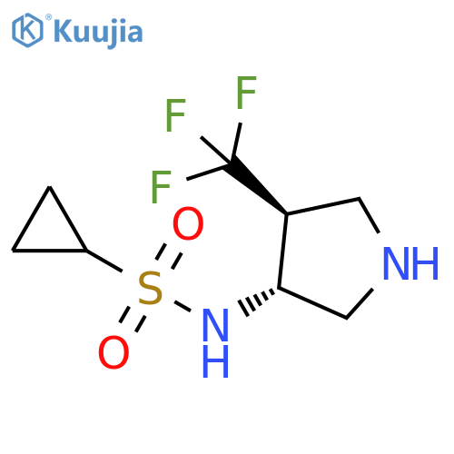 Cyclopropanesulfonamide, N-[(3R,4S)-4-(trifluoromethyl)-3-pyrrolidinyl]-, rel- structure
