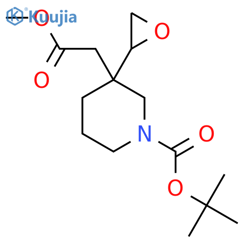 Tert-butyl 3-(2-methoxy-2-oxoethyl)-3-(oxiran-2-yl)piperidine-1-carboxylate structure