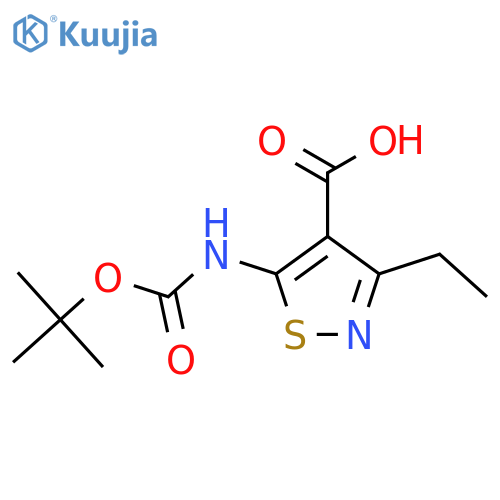 3-Ethyl-5-[(2-methylpropan-2-yl)oxycarbonylamino]-1,2-thiazole-4-carboxylic acid structure