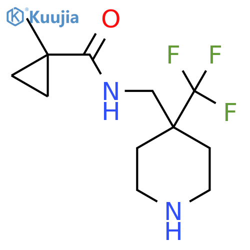 1-methyl-N-{[4-(trifluoromethyl)piperidin-4-yl]methyl}cyclopropane-1-carboxamide structure