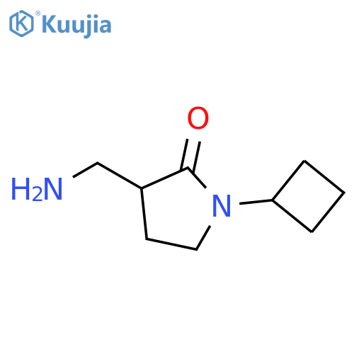 2-Pyrrolidinone, 3-(aminomethyl)-1-cyclobutyl- structure
