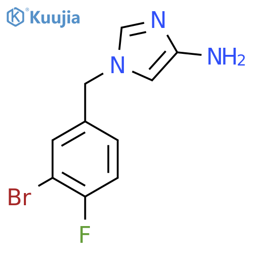 1-[(3-bromo-4-fluorophenyl)methyl]-1H-imidazol-4-amine structure