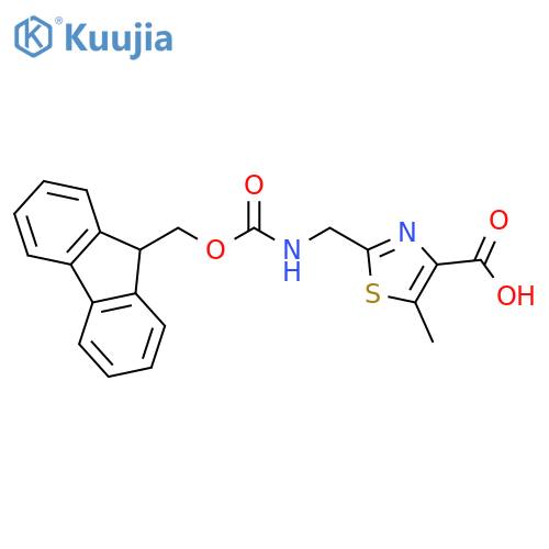 2-[({[(9H-fluoren-9-yl)methoxy]carbonyl}amino)methyl]-5-methyl-1,3-thiazole-4-carboxylic acid structure