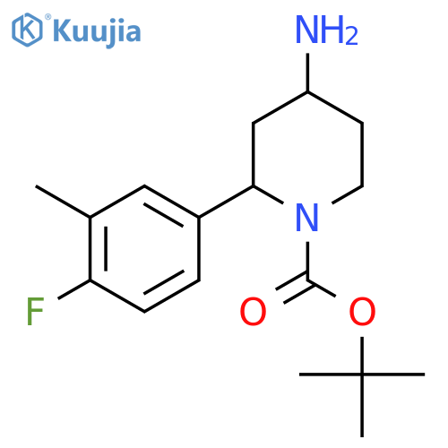 Tert-butyl 4-amino-2-(4-fluoro-3-methylphenyl)piperidine-1-carboxylate structure