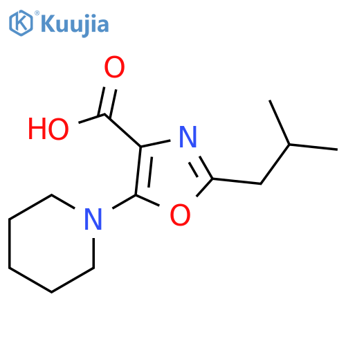 4-Oxazolecarboxylic acid, 2-(2-methylpropyl)-5-(1-piperidinyl)- structure