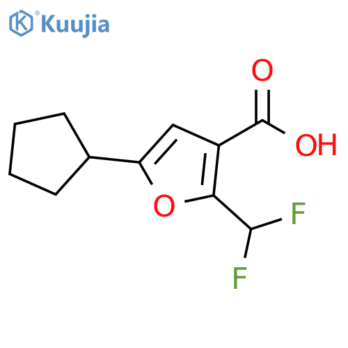3-Furancarboxylic acid, 5-cyclopentyl-2-(difluoromethyl)- structure