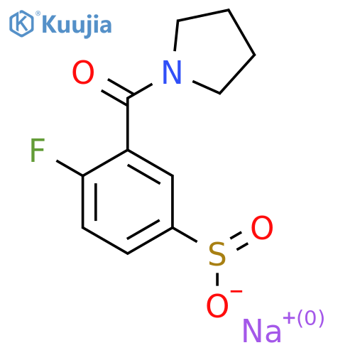 Sodium 4-fluoro-3-(pyrrolidine-1-carbonyl)benzene-1-sulfinate structure