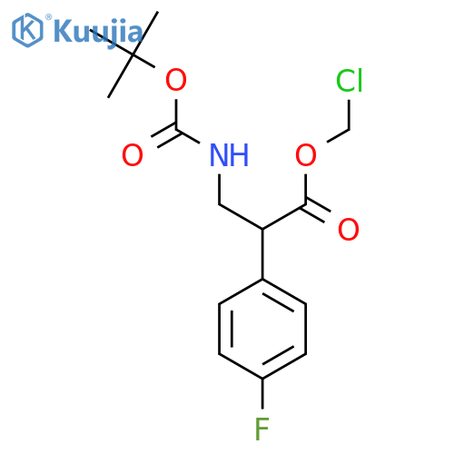 Chloromethyl 2-(4-fluorophenyl)-3-[(2-methylpropan-2-yl)oxycarbonylamino]propanoate structure