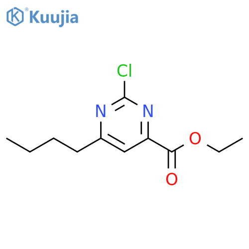 4-Pyrimidinecarboxylic acid, 6-butyl-2-chloro-, ethyl ester structure