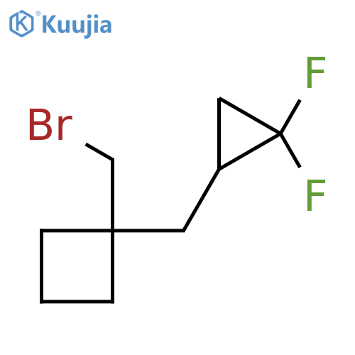 1-(Bromomethyl)-1-[(2,2-difluorocyclopropyl)methyl]cyclobutane structure
