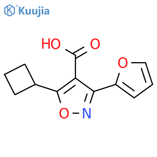5-Cyclobutyl-3-(furan-2-yl)-1,2-oxazole-4-carboxylic acid structure