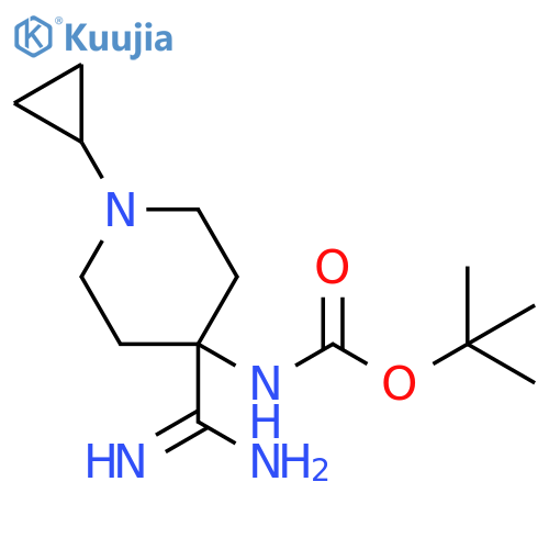 Carbamic acid, N-[4-(aminoiminomethyl)-1-cyclopropyl-4-piperidinyl]-, 1,1-dimethylethyl ester structure