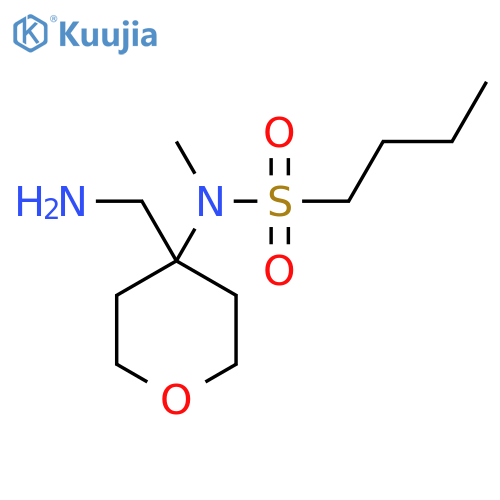 N-[4-(aminomethyl)oxan-4-yl]-N-methylbutane-1-sulfonamide structure