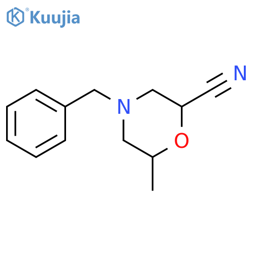 4-benzyl-6-methylmorpholine-2-carbonitrile structure