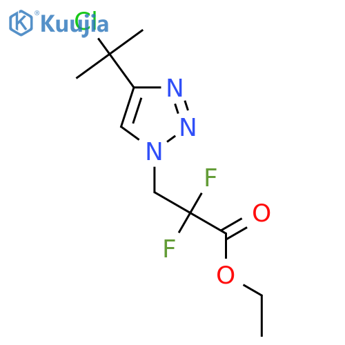 ethyl 3-4-(2-chloropropan-2-yl)-1H-1,2,3-triazol-1-yl-2,2-difluoropropanoate structure