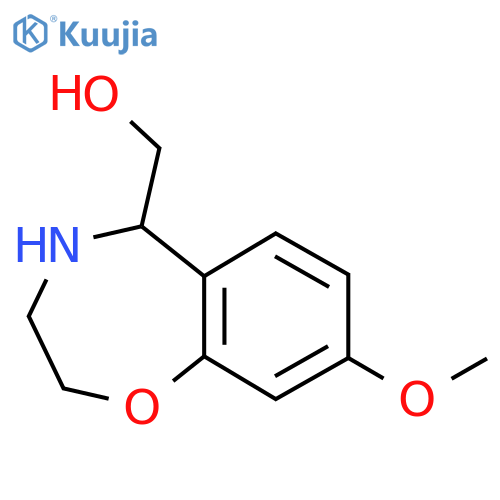 (8-Methoxy-2,3,4,5-tetrahydro-1,4-benzoxazepin-5-yl)methanol structure