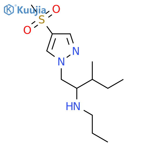 1-(4-methanesulfonyl-1H-pyrazol-1-yl)-3-methylpentan-2-yl(propyl)amine structure