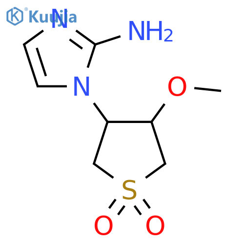 3-(2-amino-1H-imidazol-1-yl)-4-methoxy-1lambda6-thiolane-1,1-dione structure