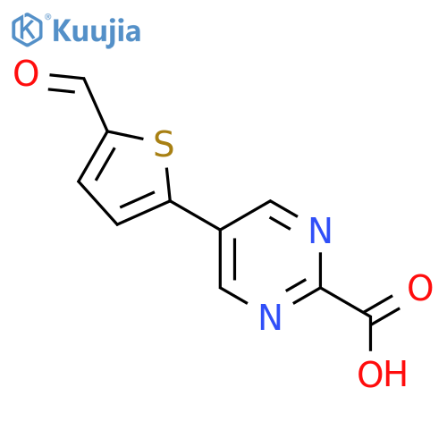 5-(5-Formylthiophen-2-yl)pyrimidine-2-carboxylic acid structure