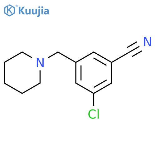 Benzonitrile, 3-chloro-5-(1-piperidinylmethyl)- structure