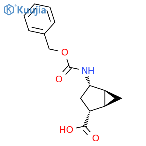 rac-(1R,2R,4S,5S)-4-{[(benzyloxy)carbonyl]amino}bicyclo[3.1.0]hexane-2-carboxylic acid structure