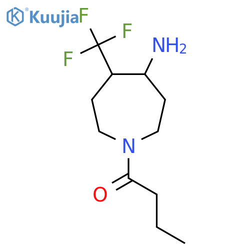 1-[4-Amino-5-(trifluoromethyl)azepan-1-yl]butan-1-one structure
