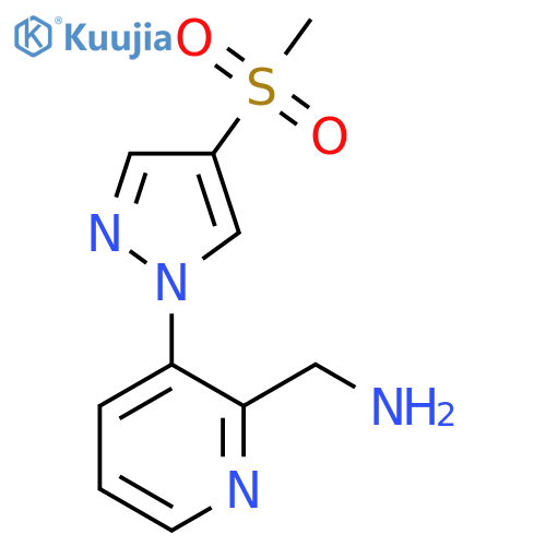 3-(4-methanesulfonyl-1H-pyrazol-1-yl)pyridin-2-ylmethanamine structure