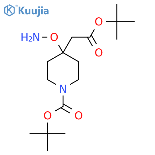 Tert-butyl 4-(aminooxy)-4-[2-(tert-butoxy)-2-oxoethyl]piperidine-1-carboxylate structure