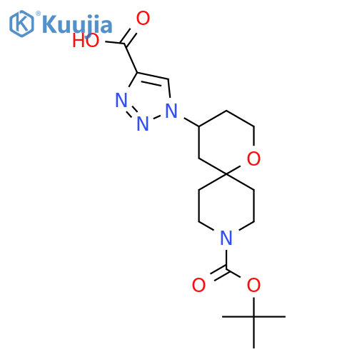 1-{9-(tert-butoxy)carbonyl-1-oxa-9-azaspiro5.5undecan-4-yl}-1H-1,2,3-triazole-4-carboxylic acid structure
