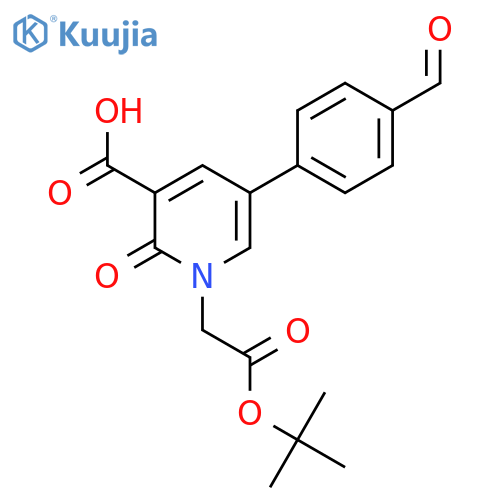 1-[2-(Tert-butoxy)-2-oxoethyl]-5-(4-formylphenyl)-2-oxo-1,2-dihydropyridine-3-carboxylic acid structure